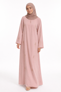 Abaya - Rosa med broderade detaljer