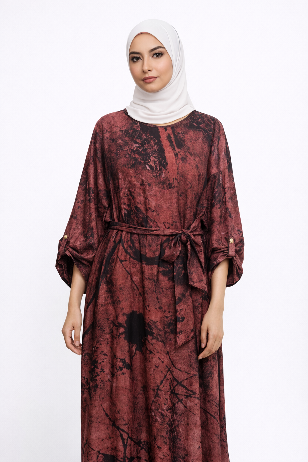 Abstrakt klänning med Skärp