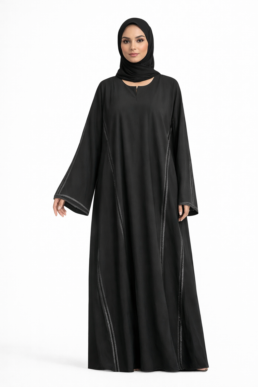 Svart Abaya med Detaljer