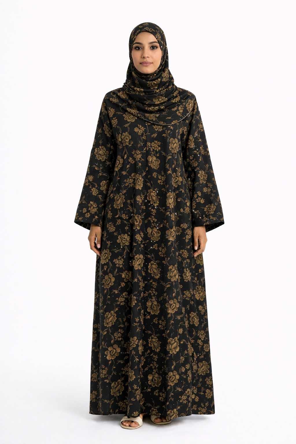 Galaxy Abaya - Svart med stjärnmönster